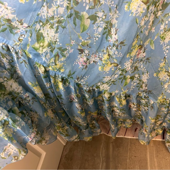 Mac Duggal Ruffle Tiered Floral Cut-out Chiffon Blue floral gown size 12 stunner - Picture 10 of 15